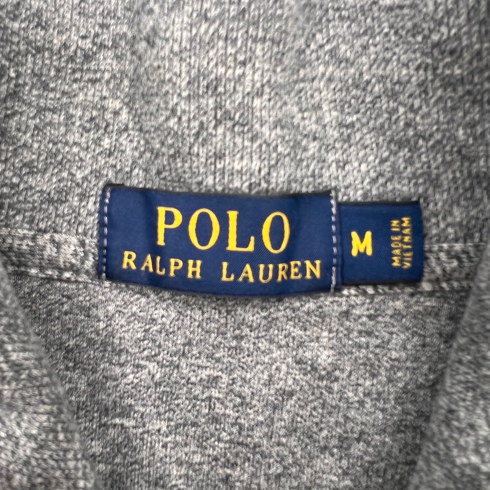 Polo Ralph Lauren Quarter Zip Sweater Men Medium Gray Pony Preppy Smart Ivy 1/4 - Picture 5 of 10